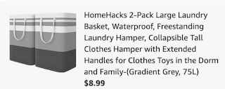 laundry basket Amazon receipt