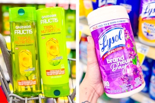 collage with garnier and lysol products