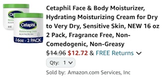 screenshot of a 2-pack of Cetaphil face and body moisturizer for $12.72