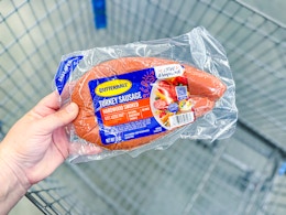 Butterball Turkey Sausage held over Walmart shopping cart