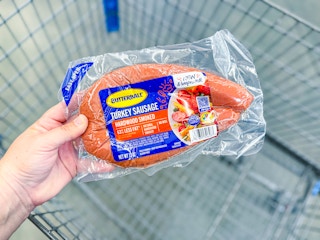 Butterball Turkey Sausage held over Walmart shopping cart