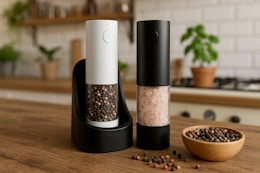 Electric Salt and Pepper Grinder With Charging Base, $17.99 on Amazon card image