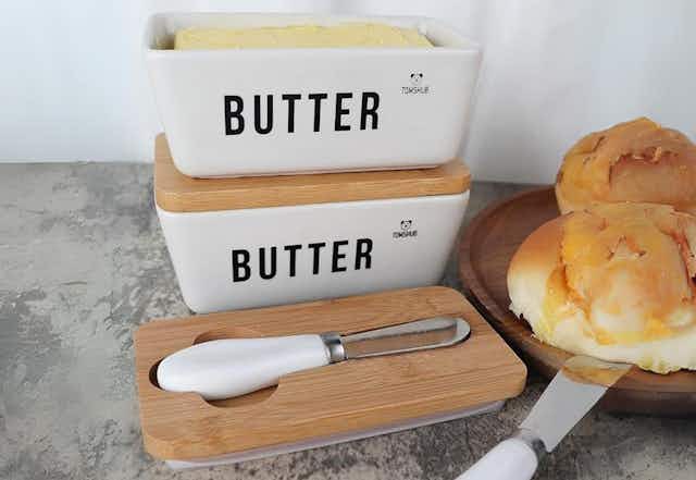 Price Drop on Butter Dish and Knife, Only $9.99 on Amazon (Reg. $19.99) card image