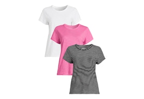Time and Tru Women's Slub Crewneck Tees 3-Pack