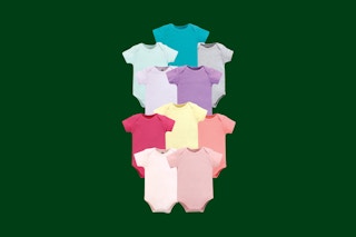 colorful baby bodysuits