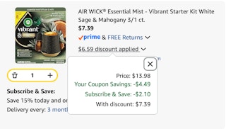 air wick Amazon receipt