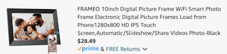 digital picture frame Amazon receipt