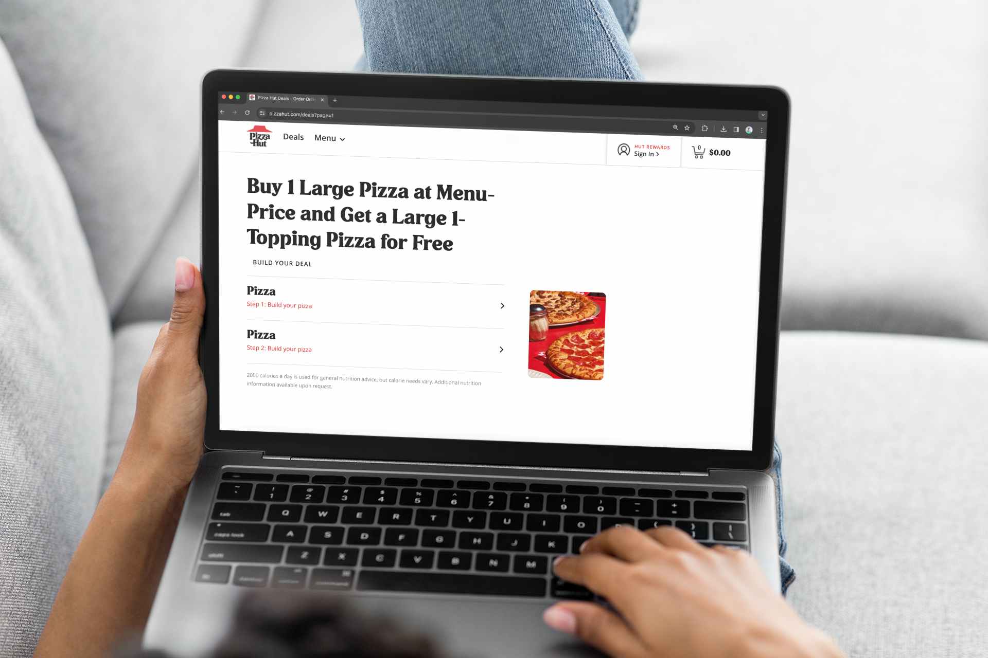 pizza-hut-deals-bogo-large-pizzas-online-carryout-order-laptop-placeit