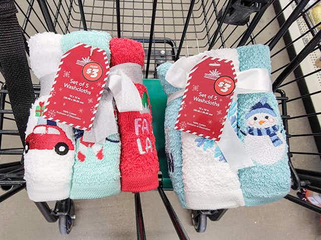 Get 5 Christmas-Themed Washcloths for Only $3 at Dollar Tree card image