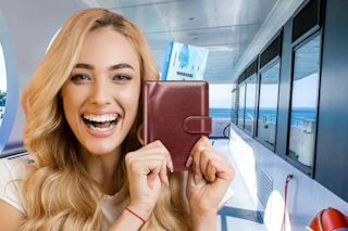 woman holding passport holder