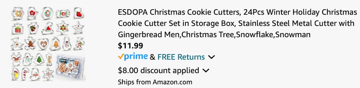 esdopa Christmas Cookie Cutters, 24Pcs