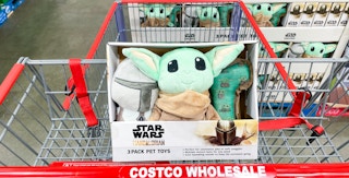 pet toy in a cart at costco