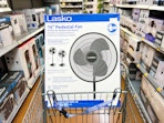 lasko pedestal fan in walmart cart