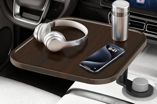 a car desk in a car