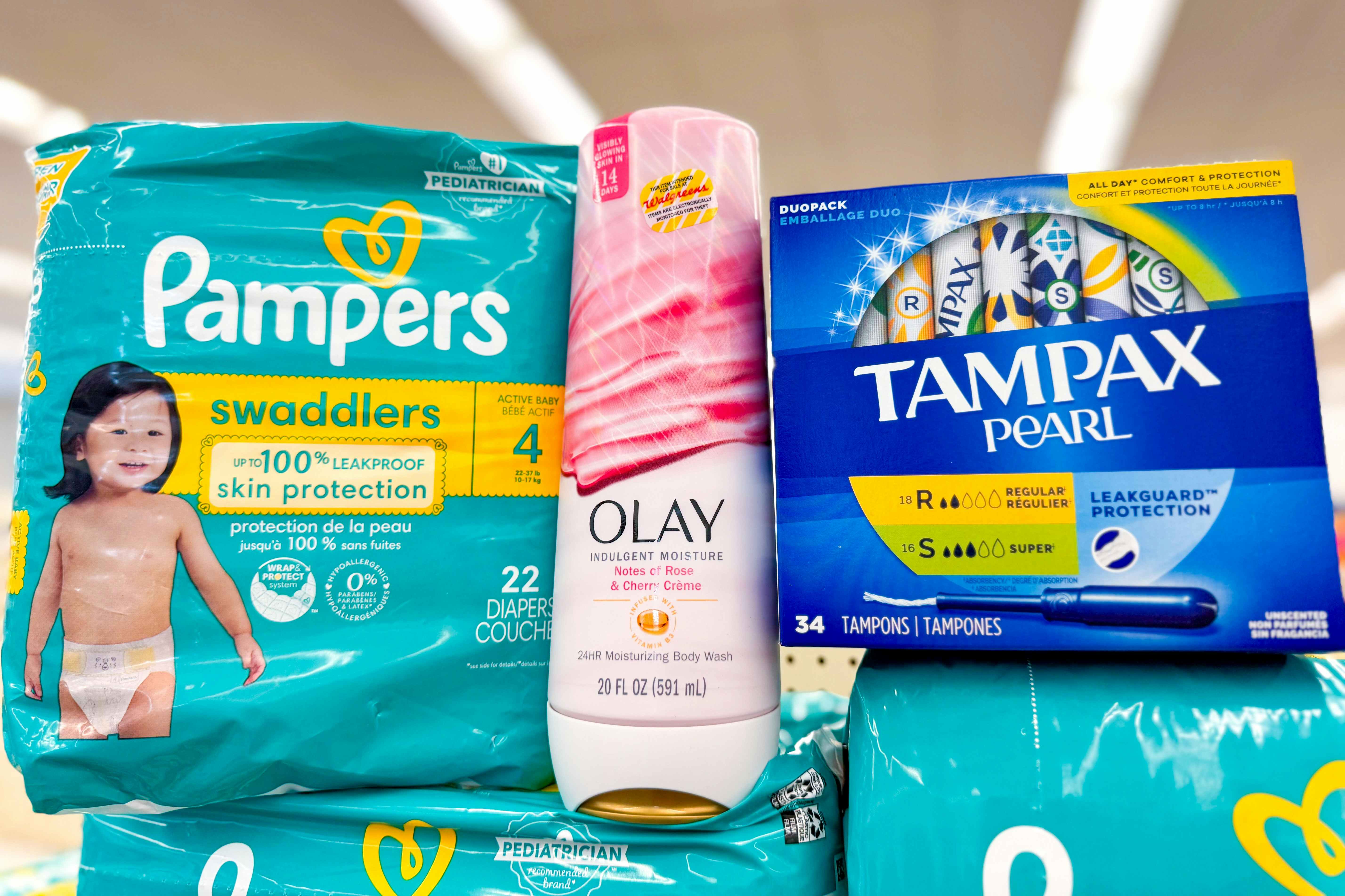 P&G Sunshine Savings at Walgreens: 40% or More Off Pampers, Olay, Tampax