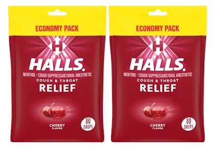 2 HALLS Cough Drop Bags
