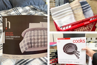 comforters, towels and fry pan set at JCP