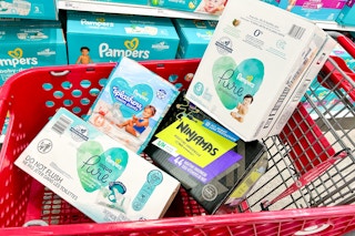 pampers diapers wipes swim pants nighttime underwear in target cart