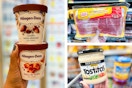haagen-dazs, oscar mayer, and tostitos products in 3-photo collage