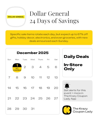 Dollar General 24 Days of Savings confirmed start date on December 1, 2025