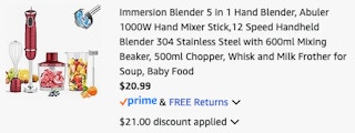 immersion blender Amazon receipt