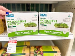 back to the roots organic grow kits sitting on a target shelf