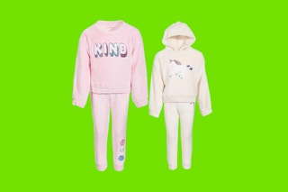 kids jogger sets at Macy's on a green background
