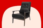 Stock image of a faux leather Noble House Side Chair
