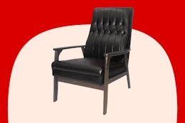 Stock image of a faux leather Noble House Side Chair