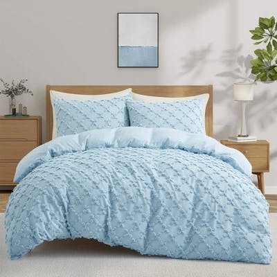 Tufted Geometric Duvet Cover Set