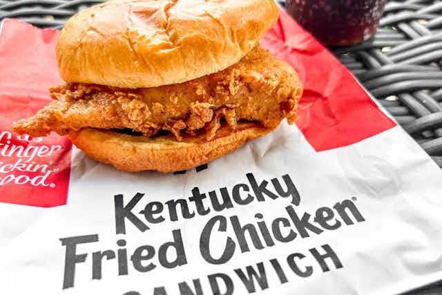 Best July Food Deal: 50% off KFC Chicken Sandwiches card image