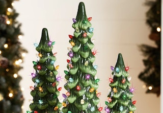 ceramic prelit christmas tree decor