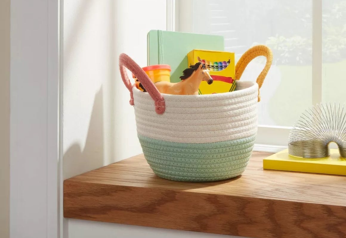 2 Pillowfort Coiled Rope Baskets