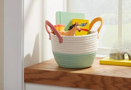 2 Pillowfort Coiled Rope Baskets