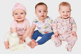 3 babies wearing Garanimals outfits