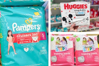 pampers, huggies, gentle steps 3-photo collage hero image