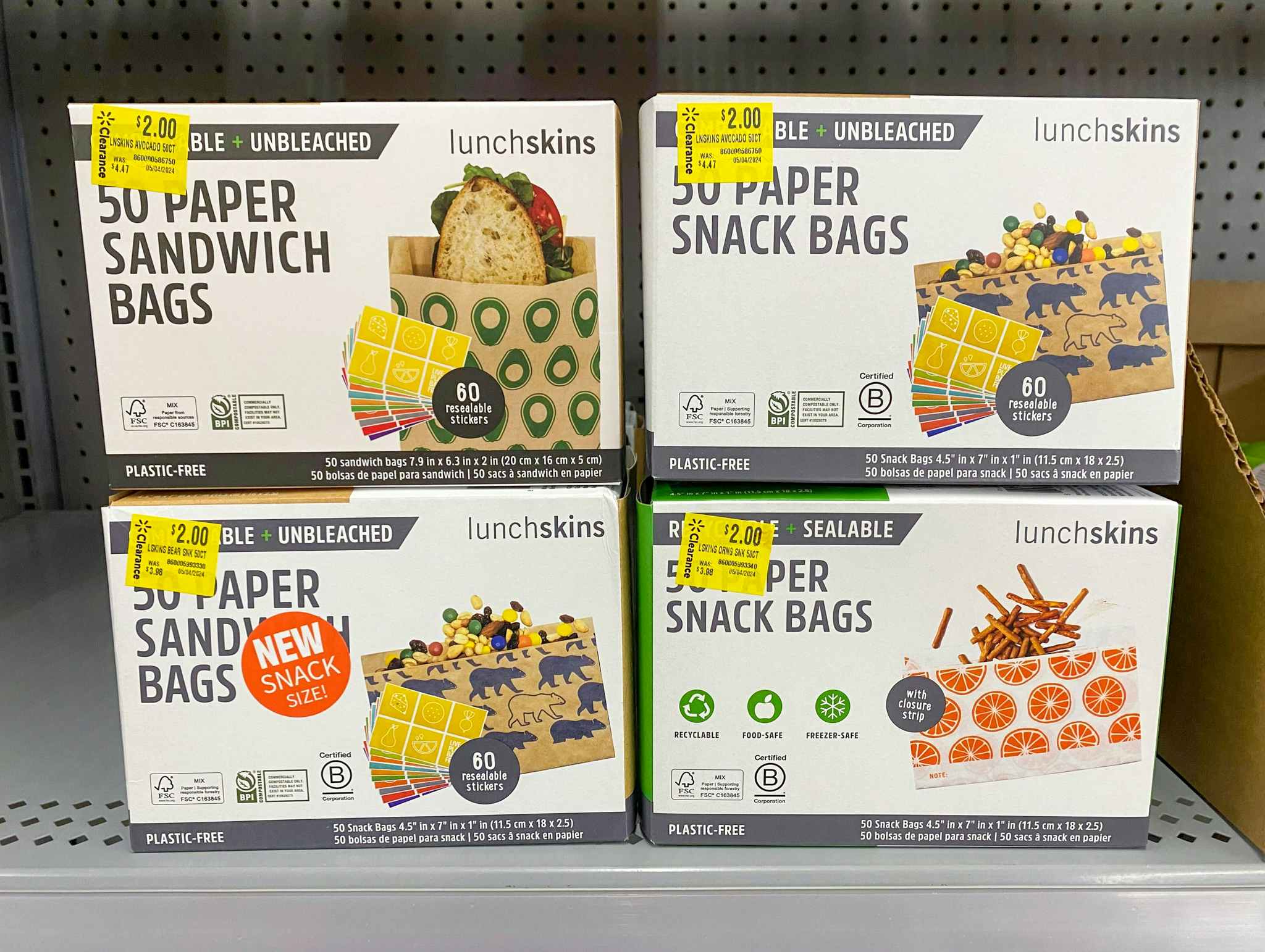 lunchskins paper bags on walmart shelf