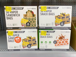 lunchskins paper bags on walmart shelf