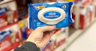 cottonelle flushable wipes held up in walmart aisle
