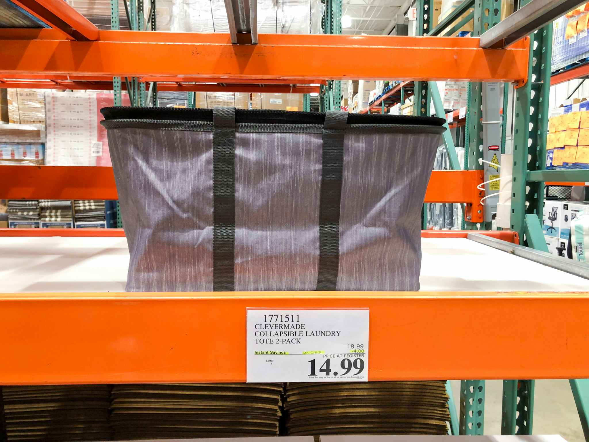 costco clevermade collapsible laundry tote