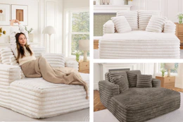 walmart corduroy plush chaise lounge