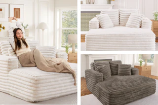 walmart corduroy plush chaise lounge