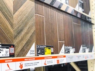 flooring aisle at home depot