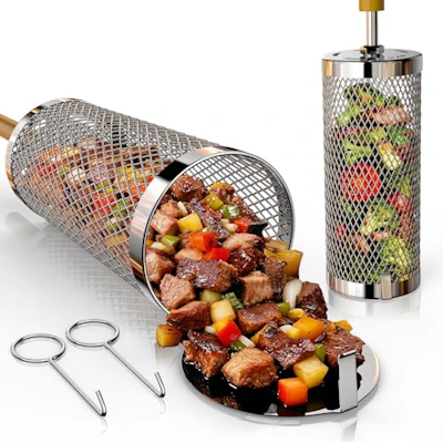 Rolling Grill Basket, 2 pk