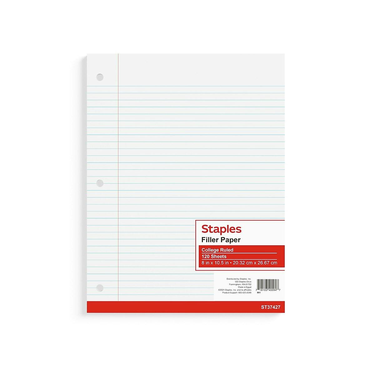 Staples College Ruled Filler Paper