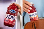 2 lifestyle images of Ocean Spray Zero Juice Beverages: 64 oz + 10 oz from a 6-pack