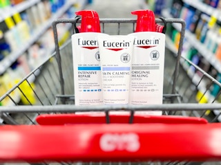 three Eucerin lotions inside shopping cart