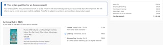 Purina Amazon receipt