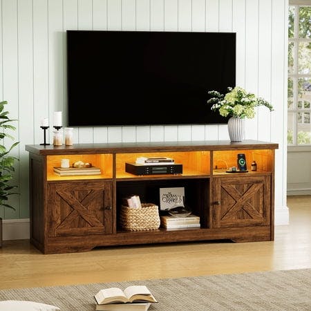 Farmhouse LED TV Stand