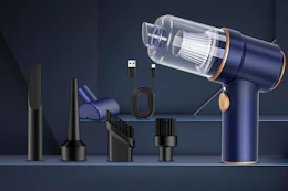 a car vacuum cleaner on a shelf